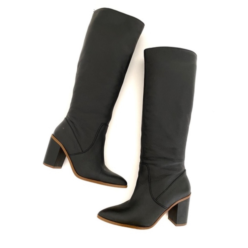 1. State Paiton Black Leather Knee High Boots- 6